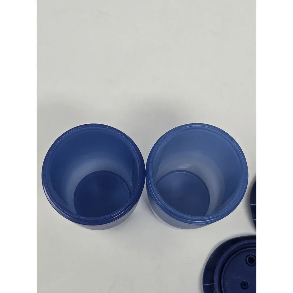 VINTAGE TUPPERWARE KITCHEN SALT & PEPPER BUTTER DISH CHEESE SUGAR SHAKER BLUE